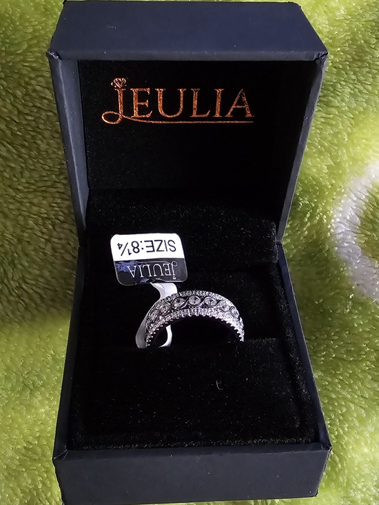 Jeulia Jewelry - Jeulia S925 Sterling Silver CZ Eternity Band Ring – Size 8¾ Personalized
